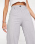 Bershka wide leg slouchy dad tailored trousers in grey