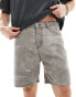 Liquor N Poker oversized textured short in washed black