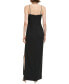 Women's Bow-Bodice Embellished-Strap Side-Slit Dress