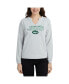 Women's Gray New York Jets Sunray Notch Neck Long Sleeve T-Shirt