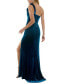 Juniors' Rosette-Trim Velvet Evening Gown