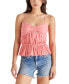 Women's Solange Pleated Smocked-Back Peplum Top