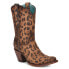 Corral Boots Ld Leopard Print Ankle Narrow Snip Toe Cowboy Booties Womens Brown