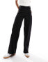 Vero Moda Tall Kayla button front wide leg jeans in black