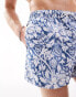 ASOS DESIGN swim shorts in short length in blue floral print