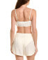 Weworewhat Ruched Linen-Blend Bra Top Women's White Xs