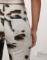 Weekday low waist straight leg trousers in cow print