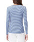 Nic+Zoe Striped Rib Knit V Neck Tee Women's