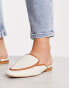 ASOS DESIGN Wide Fit Main-Street flat mules in natural fabrication