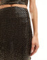 Missyempire glitter detail maxi skirt co-ord in gold