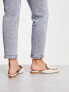 ASOS DESIGN Wide Fit Main-Street flat mules in natural fabrication