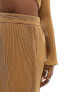 In The Style plisse maxi skirt co-ord in coffee