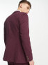 ASOS DESIGN skinny suit jacket in burgundy gingham