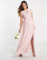 TFNC Maternity Bridesmaids chiffon maxi dress with lace detail in mauve