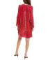 Johnny Was Liona Velvet Silk-Blend Shift Dress Women's Red M