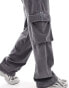 Liquor N Poker high waist baggy fit cargo trousers in dark grey