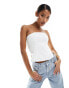 Kaiia structured corset top in white