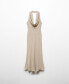 Women's Draped Neckline Halter Dress