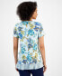 Petite Floral Printed Ruffled-Hem Top, Created for Macy's