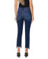 Women's High Rise Cropped Step Hem Slim Straight Jeans