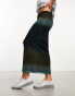 Pimkie mesh column maxi skirt in blue ombre