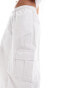 Cotton On relaxed summer cargo pants in white linen