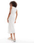 New Look ribbed tank midi dress in stripe