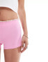 Monki jersey micro hotpant shorts in pink