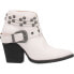 Dingo Born To Run Pointed Toe Cowboy Booties Womens White Casual Boots DI242-WHT