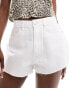 ASOS DESIGN A line denim short in white