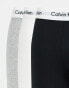 Calvin Klein Cotton Stretch 3 pack boxer briefs in black, white and grey - MULTI