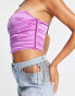 ASOS DESIGN satin corset top in purple