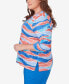 Plus Size Neptune Beach Crew Neck Beach Wave Top