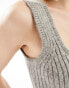 Mango knitted cami top in grey