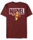 Marvel Men's Classic Iron Man Cartoon Brick Logo, Short Sleeve T-Shirt