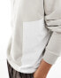 ASOS DESIGN oversized hoodie with nylon pocket in beige