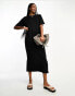 ONLY Tall oversized maxi t-shirt dress in black