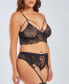 Plus Size 3 Piece Bralette, Garter Skirt and Panty Lingerie Set