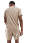 Boss slim fit beach t-shirt in brown