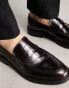 Schuh Robin chunky loafers in burgundy hi shine leather