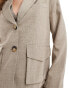 Vero Moda Aware textured blazer co-ord in taupe grey melange