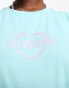 Love Moschino broken heart logo t shirt dress in turquoise