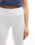 Bershka high waisted flared trousers in white