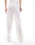 Monki linen wide leg trousers in white