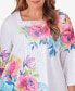 Plus Size Paradise Island Long Sleeve Flower Lace Top