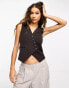 ASOS DESIGN asymmetric waistcoat in chocolate