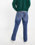 Hollister distressed baggy fit jeans in dark vintage wash