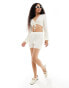 Vero Moda petite plisse shorts co-ord in cream