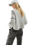 & Other Stories wool and alpaca blend high neck cropped jumper in light grey