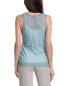 Lafayette 148 New York Pleated Rib Stitch Silk Tank Women's L